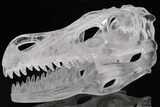 Carved Quartz Crystal Dinosaur Skull - Huge #199462-1
